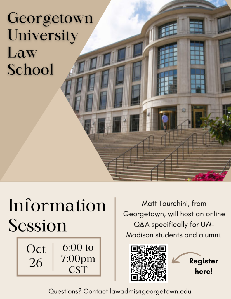 Georgetown University Law School Info Session 10/26 at 6pm Central